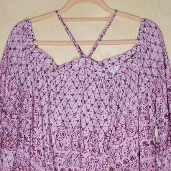 Aeropostale Burgundy Peasant Top Neck Strap Detail Women Sz S - Picture 5 of 8